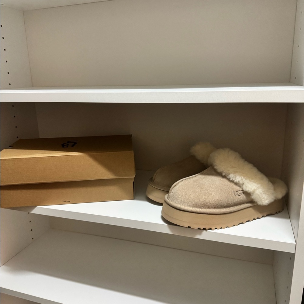 UGG Tan Shearling Lined Slippers